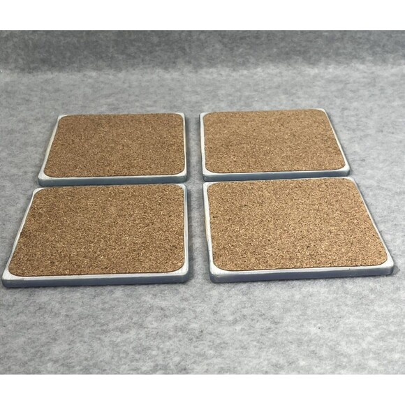 Pelican Ceramic Coaster for Drinks 4 Piece Set Cork Base Ocean Bird‎ Beach Theme - Picture 6 of 7